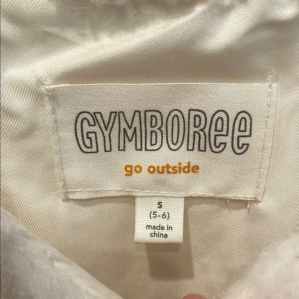 Gymboree Cream Faux Fur Jacket Elegant Open Front Design